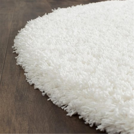 Safavieh 6 ft. 7 in. x 6 ft. 7 in. Round White California Shag Rug SG151-1010-7R